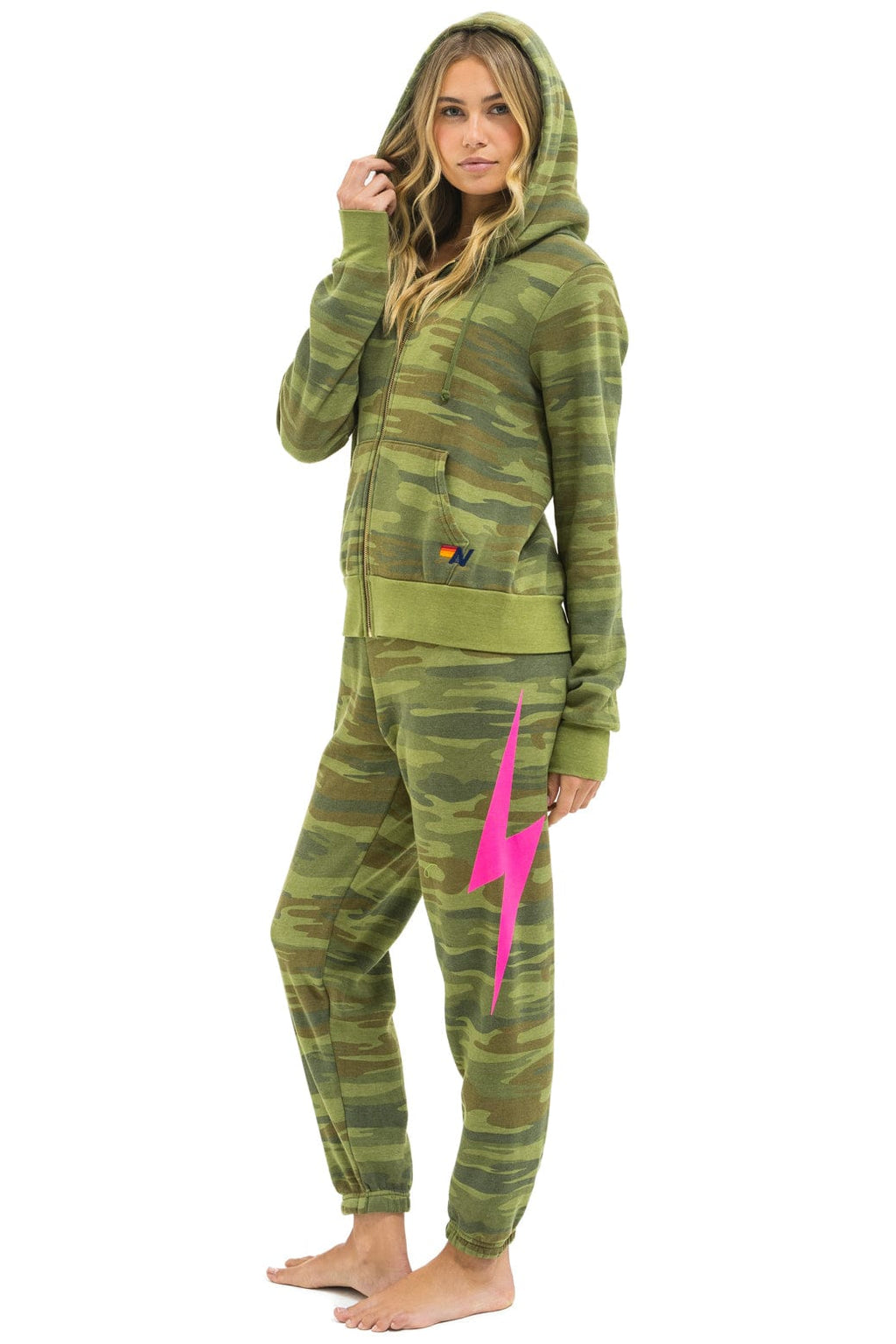 BOLT HOODIE - CAMO // NEON PINK