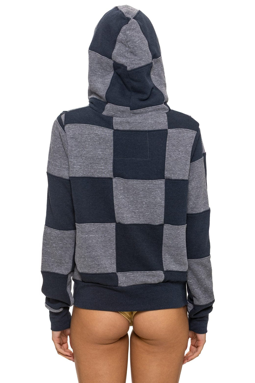 CHECK QUILT ZIP HOODIE - HEATHER // CHARCOAL