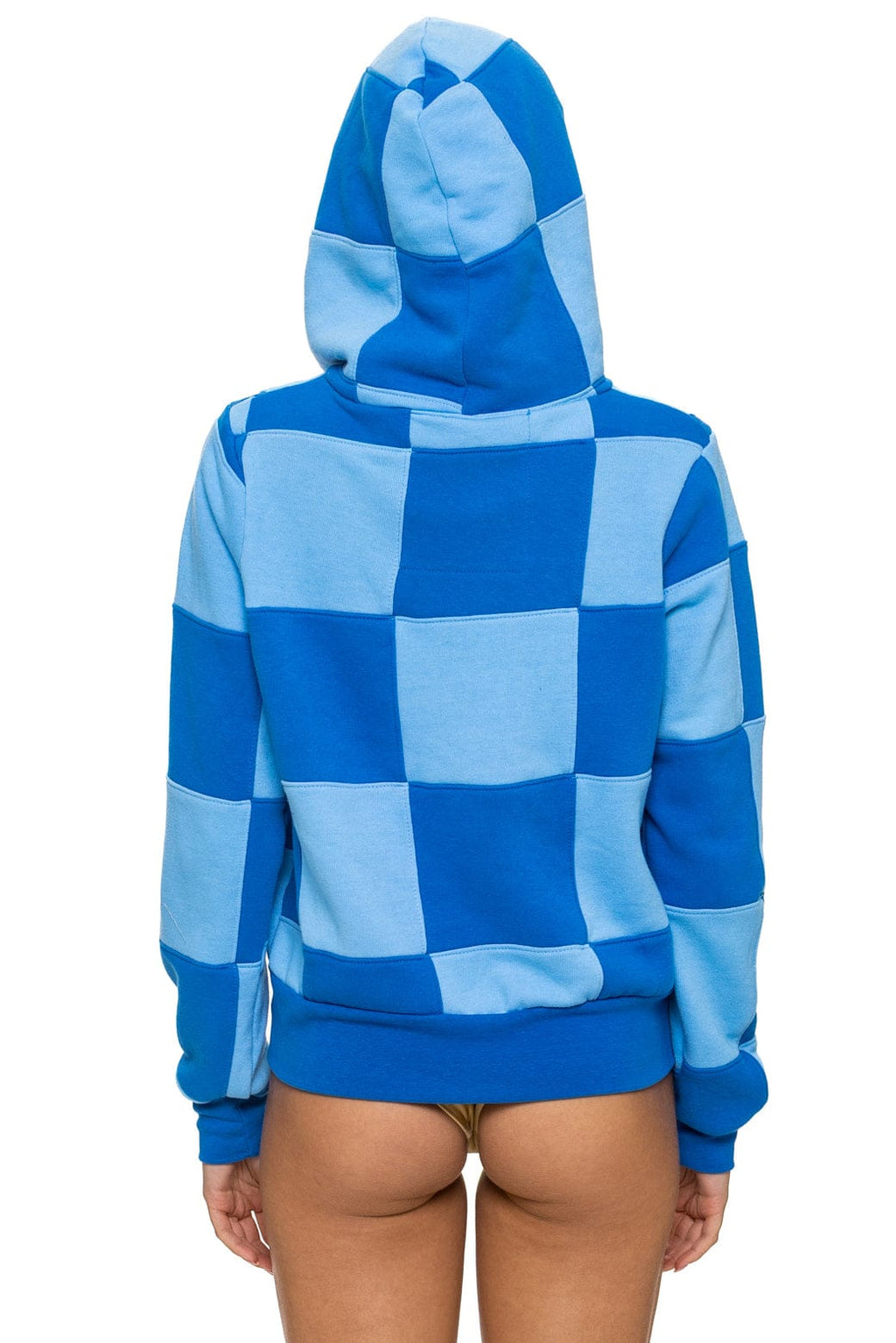 CHECK QUILT ZIP HOODIE - SKY // ADVENTURE BLUE