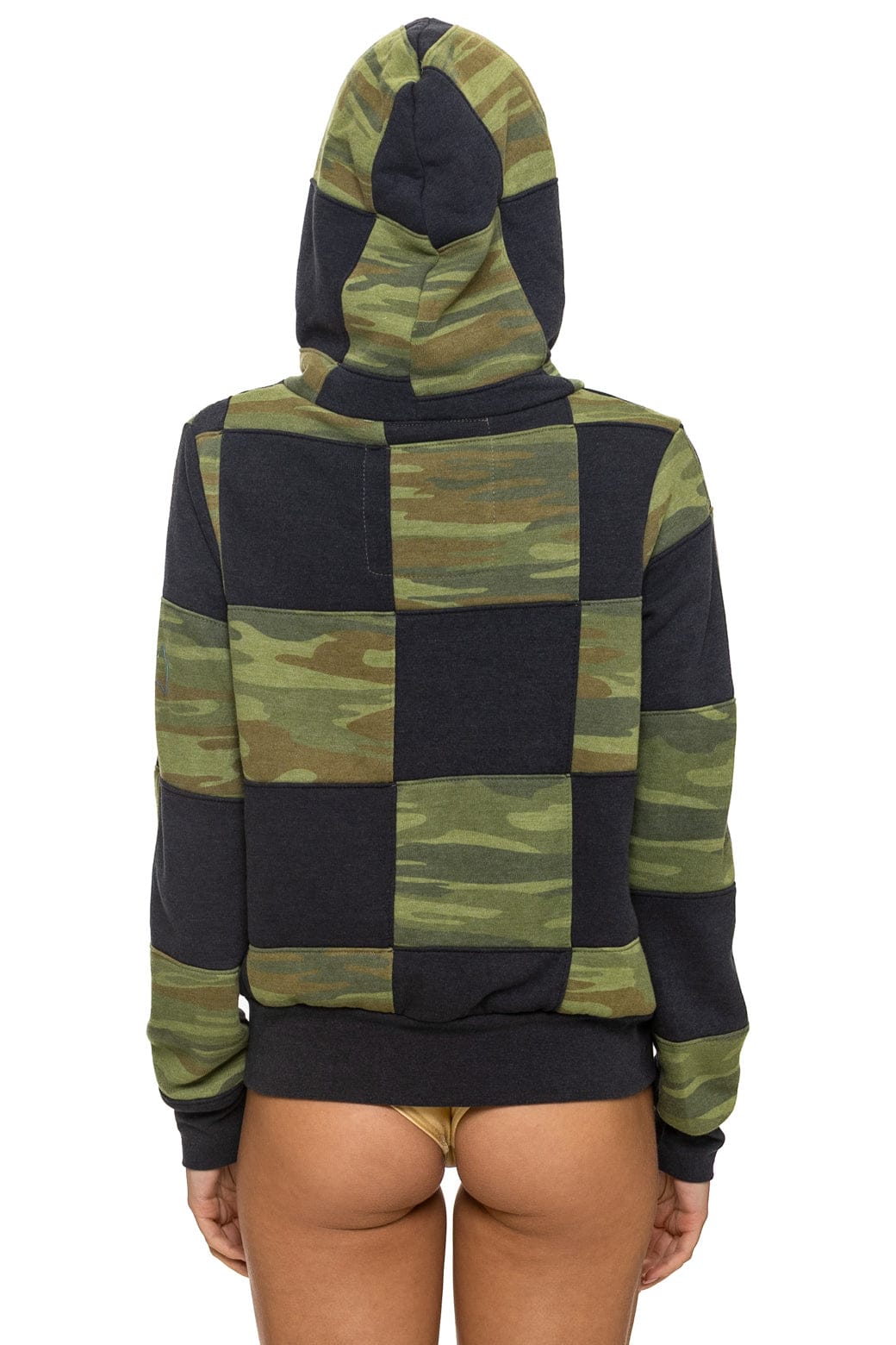 CHECK QUILT ZIP HOODIE - SMOKE // CAMO
