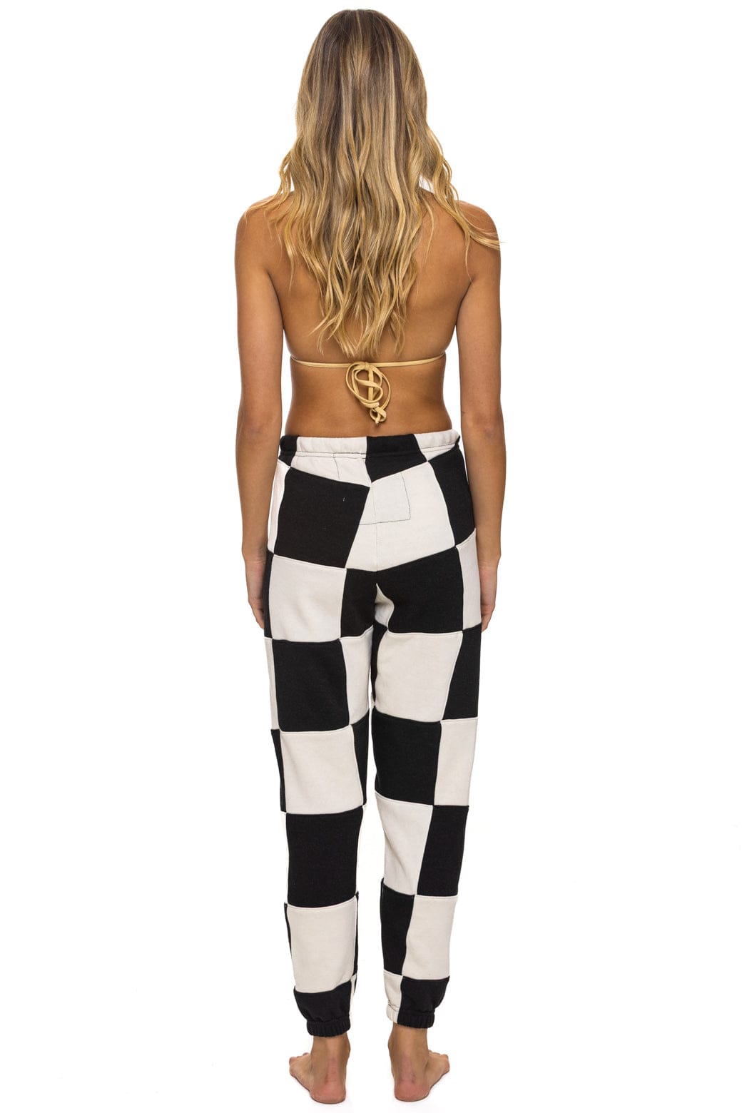 CHECK QUILTED SWEATPANTS - VINTAGE WHITE // BLACK