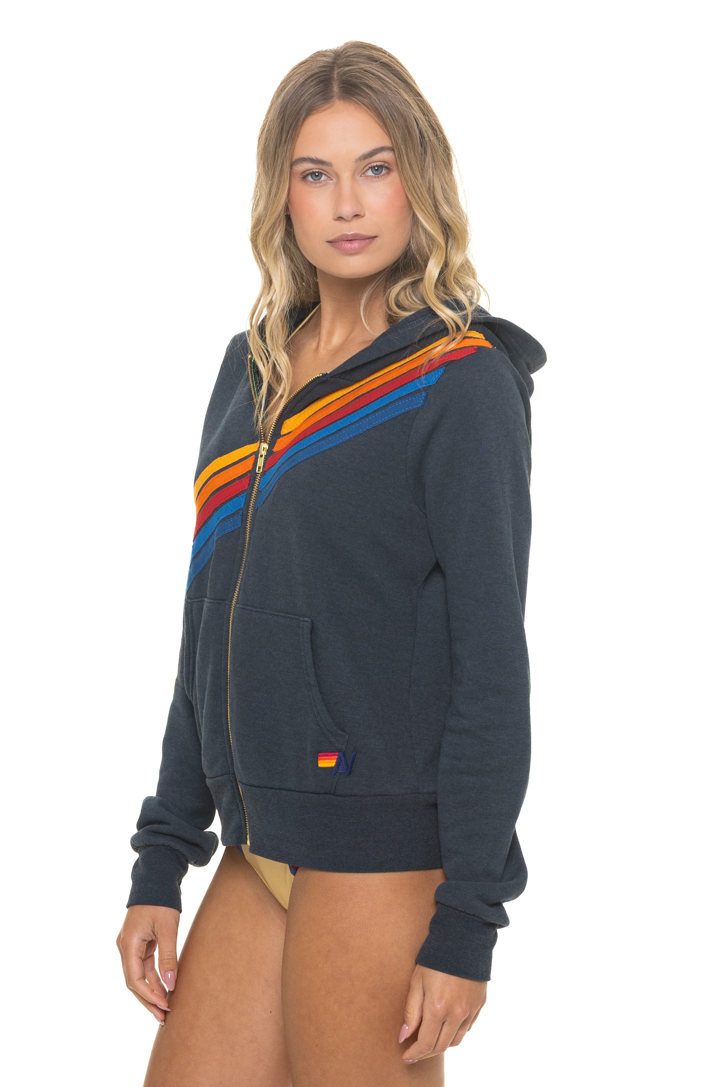 DISCO ZIP HOODIE - CHARCOAL