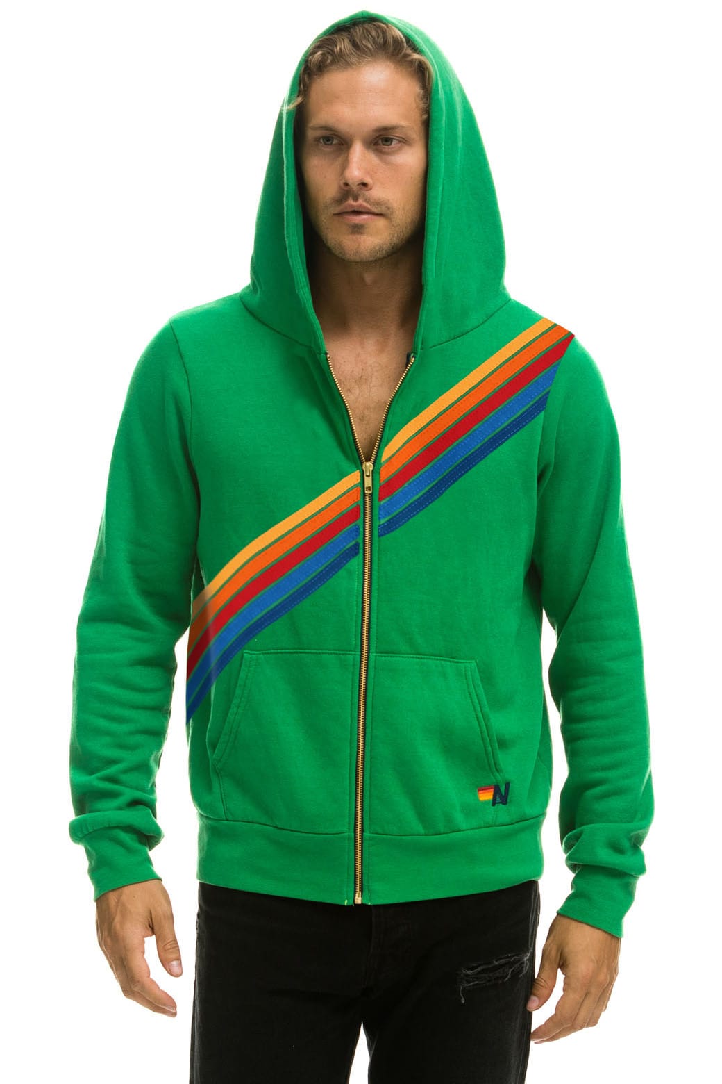 DISCO ZIP HOODIE - KELLY GREEN