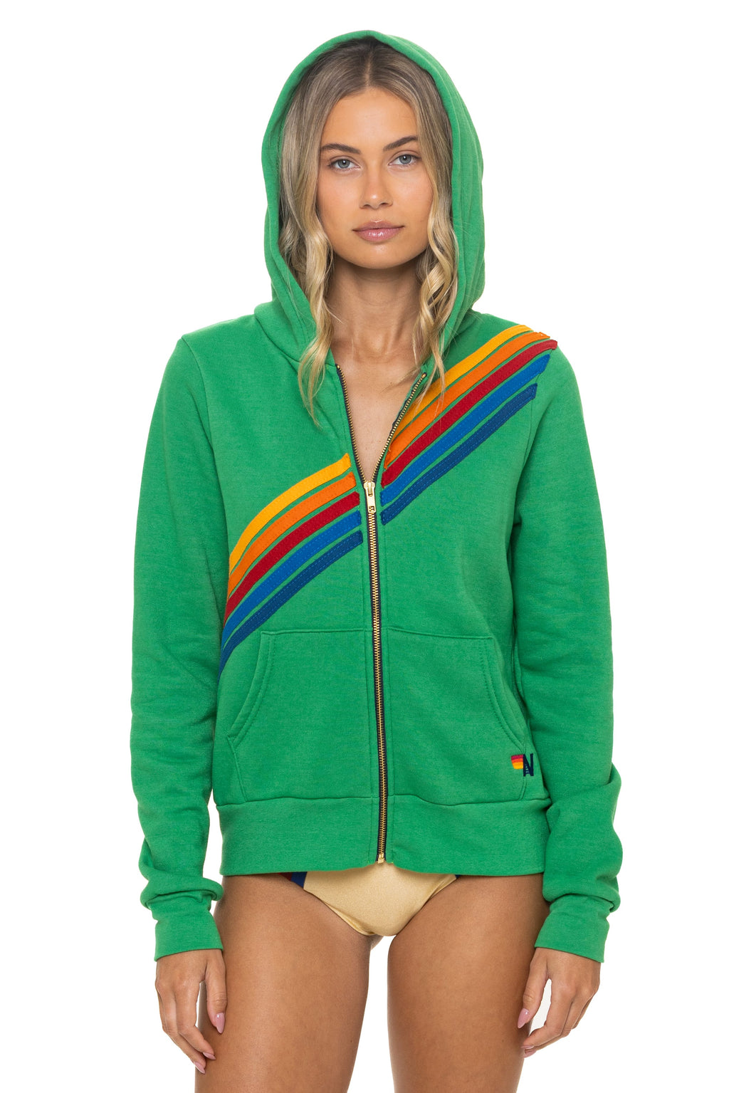 DISCO ZIP HOODIE - KELLY GREEN