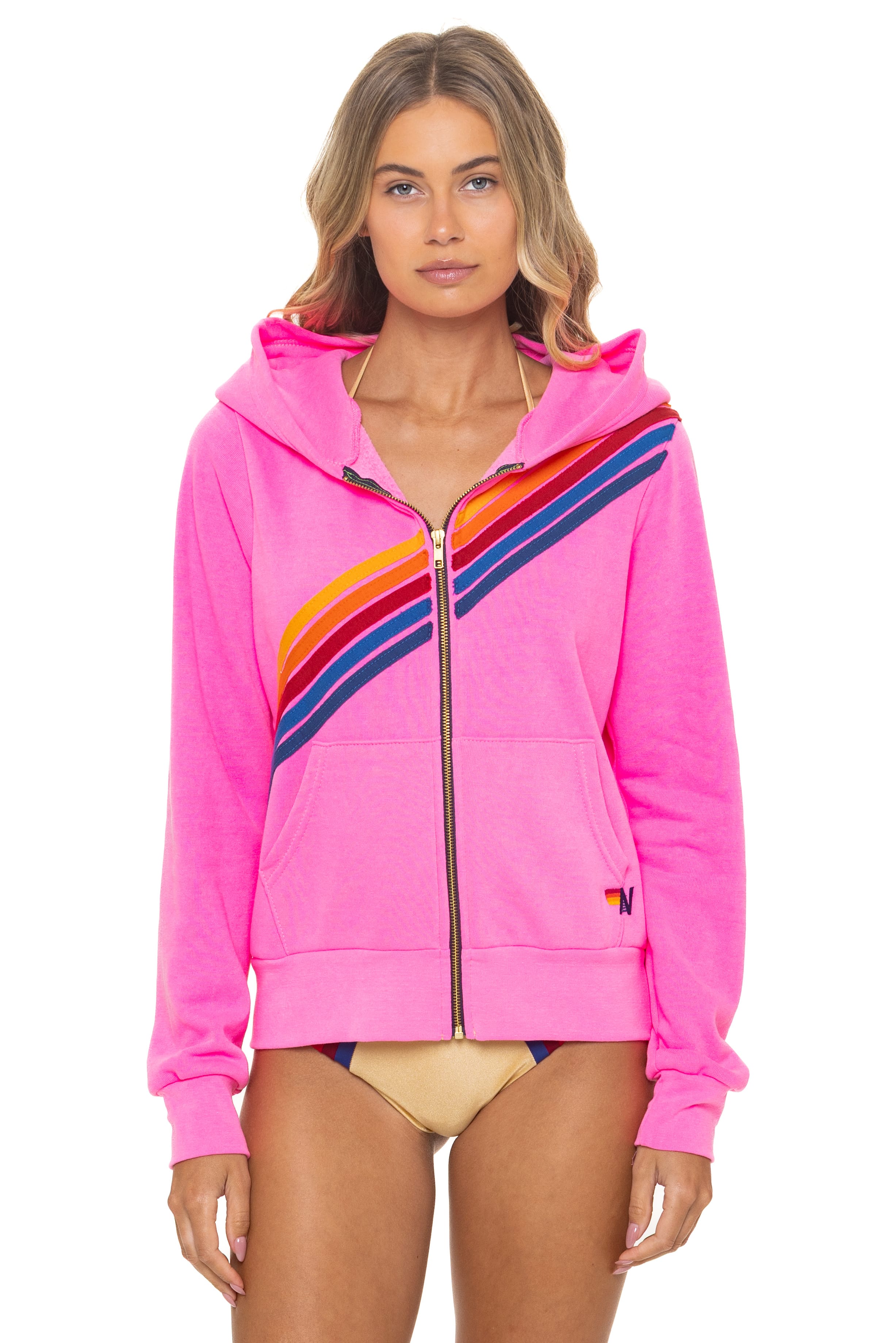 DISCO ZIP HOODIE - NEON PINK