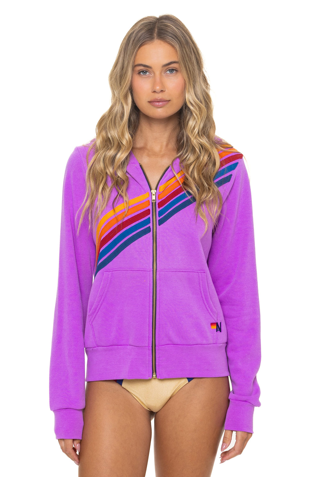 DISCO ZIP HOODIE - NEON PURPLE