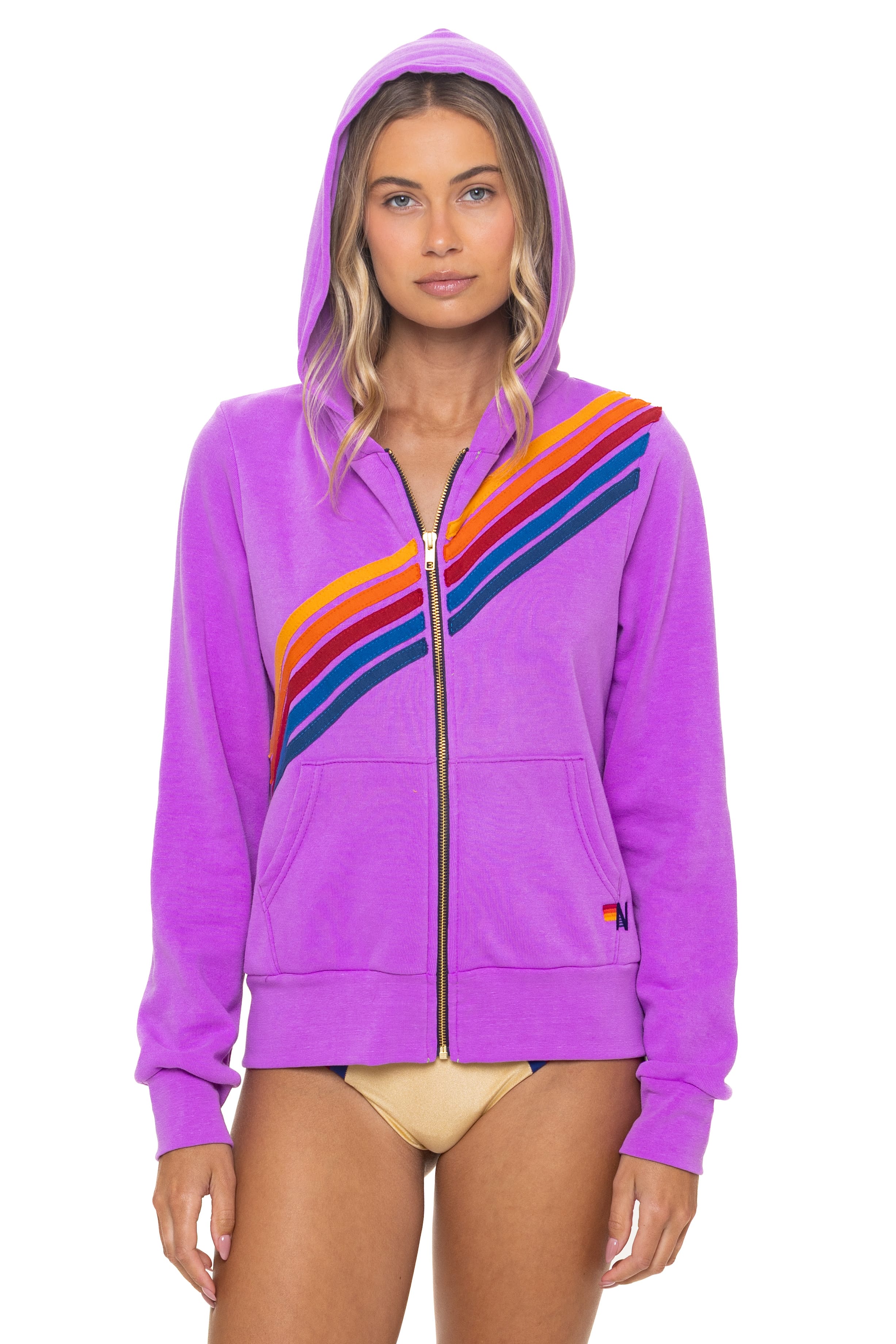 DISCO ZIP HOODIE - NEON PURPLE