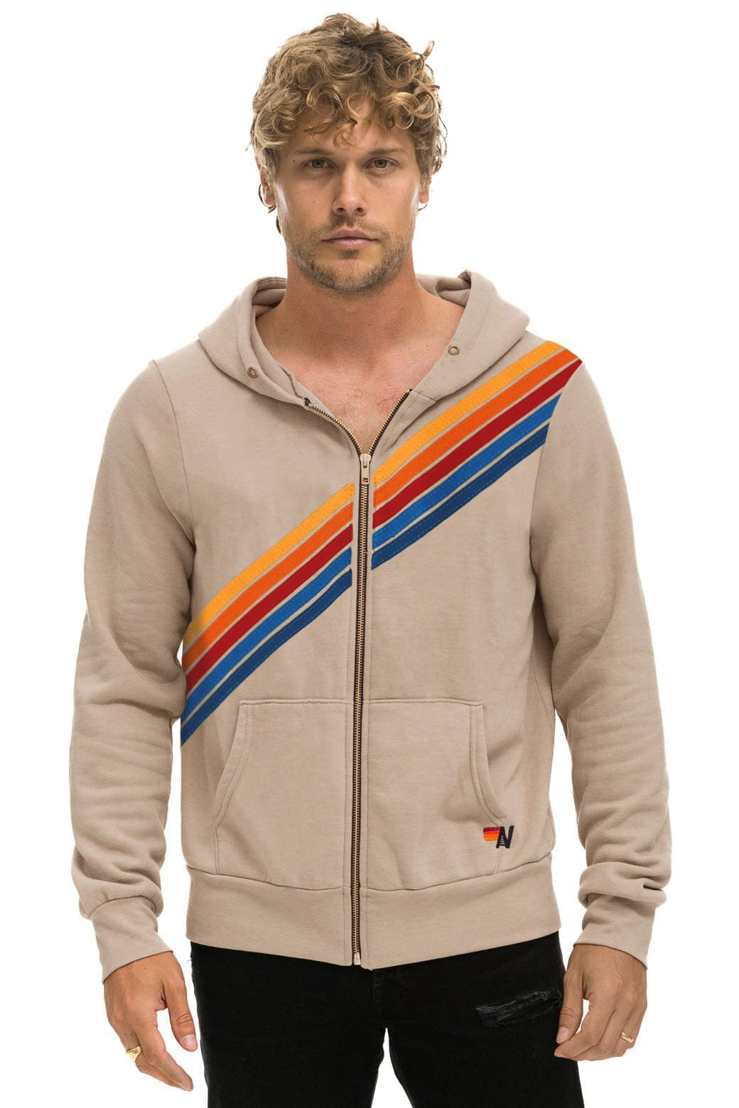 DISCO ZIP HOODIE - SAND