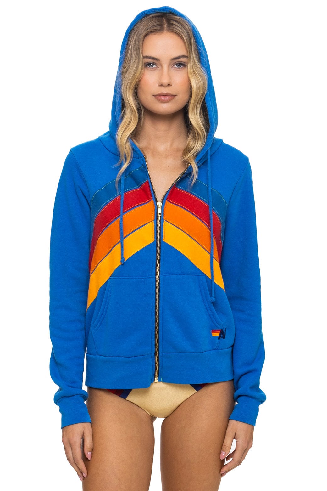 MOUNTAIN STITCH CHEVRON 4 ZIP HOODIE - ADVENTURE BLUE
