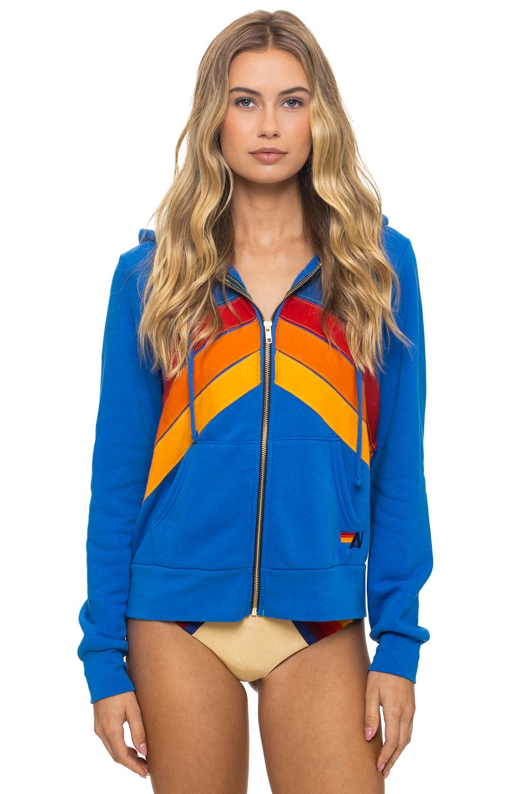 MOUNTAIN STITCH CHEVRON 4 ZIP HOODIE - ADVENTURE BLUE