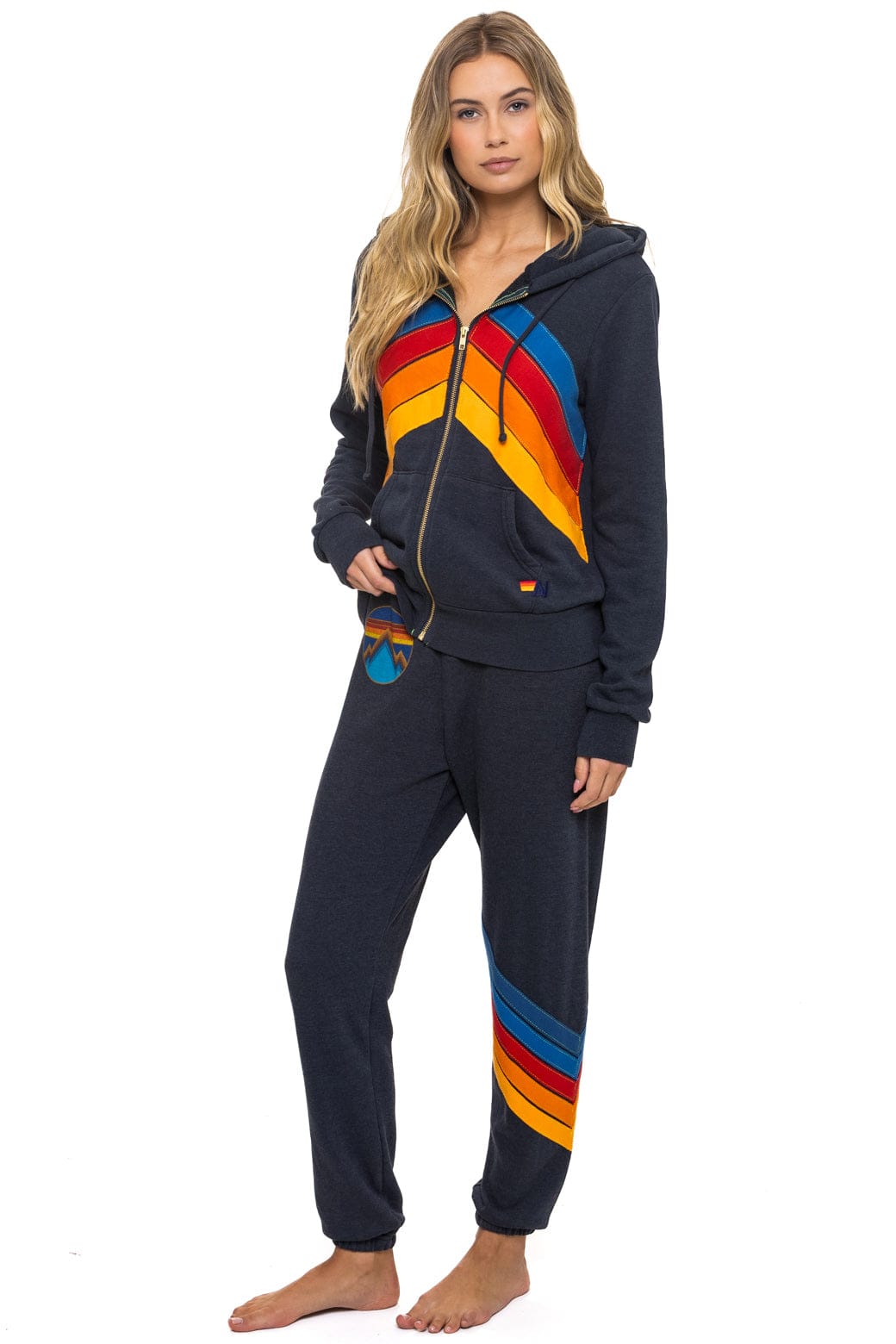 ALL SEASONS CIRCLE CHEVRON SWEATPANTS - CHARCOAL