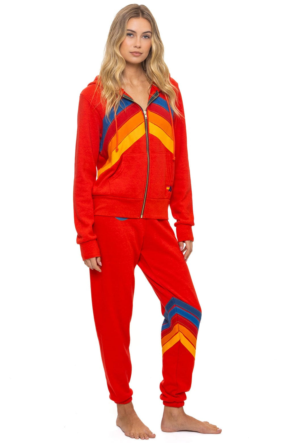 ALL SEASONS CIRCLE CHEVRON SWEATPANTS - RED