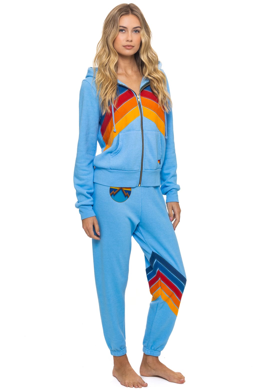 ALL SEASONS CIRCLE CHEVRON SWEATPANTS - SKY