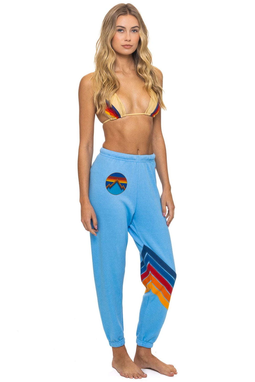 ALL SEASONS CIRCLE CHEVRON SWEATPANTS - SKY