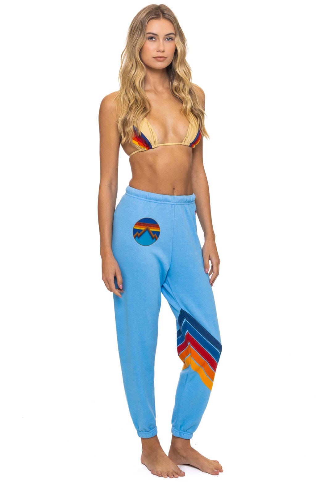 ALL SEASONS CIRCLE CHEVRON SWEATPANTS - SKY