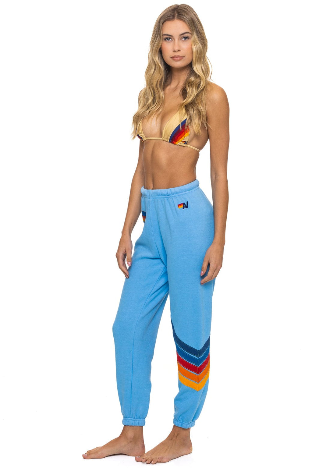 ALL SEASONS CIRCLE CHEVRON SWEATPANTS - SKY