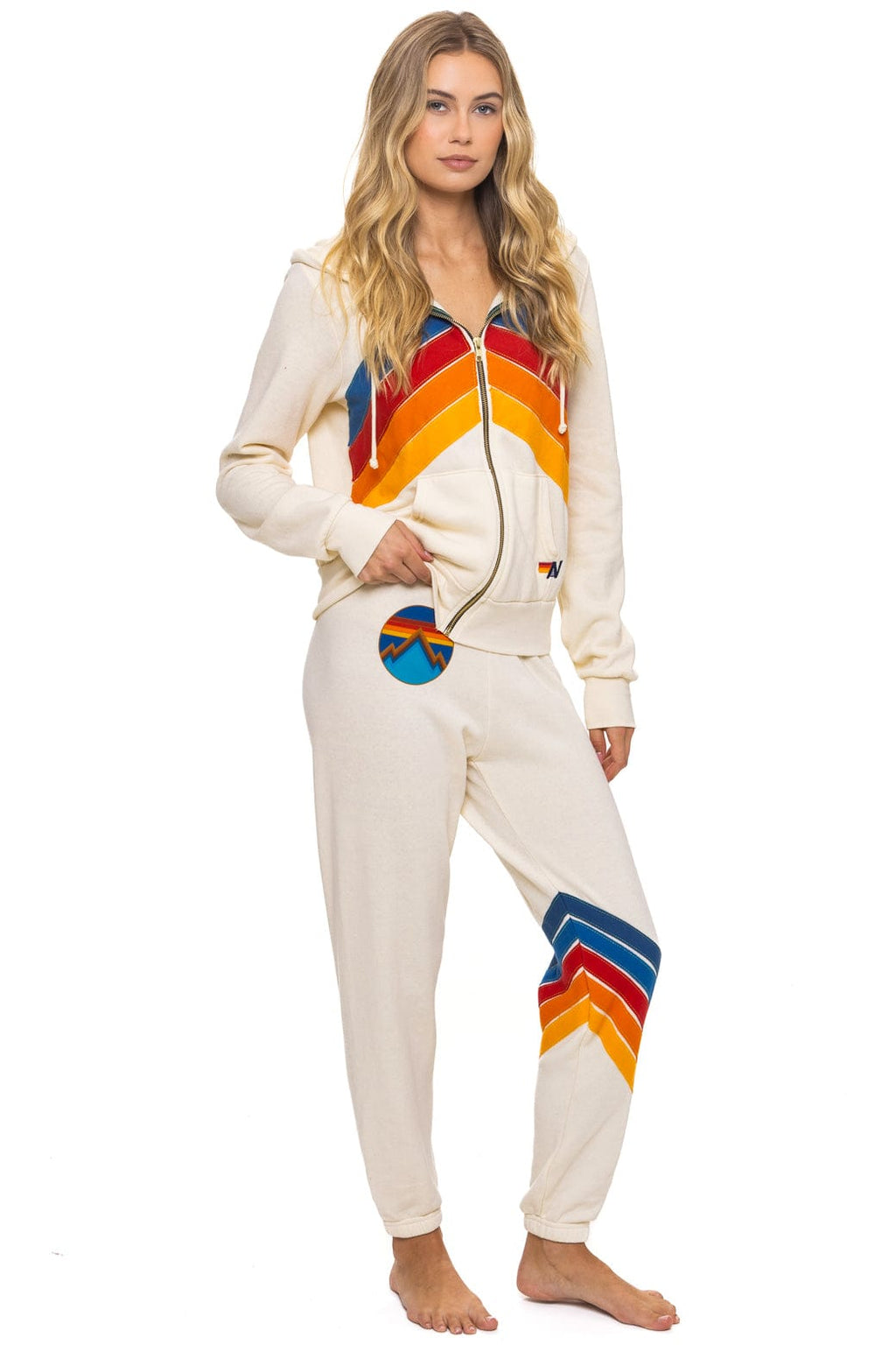 ALL SEASONS CIRCLE CHEVRON SWEATPANTS - VINTAGE WHITE