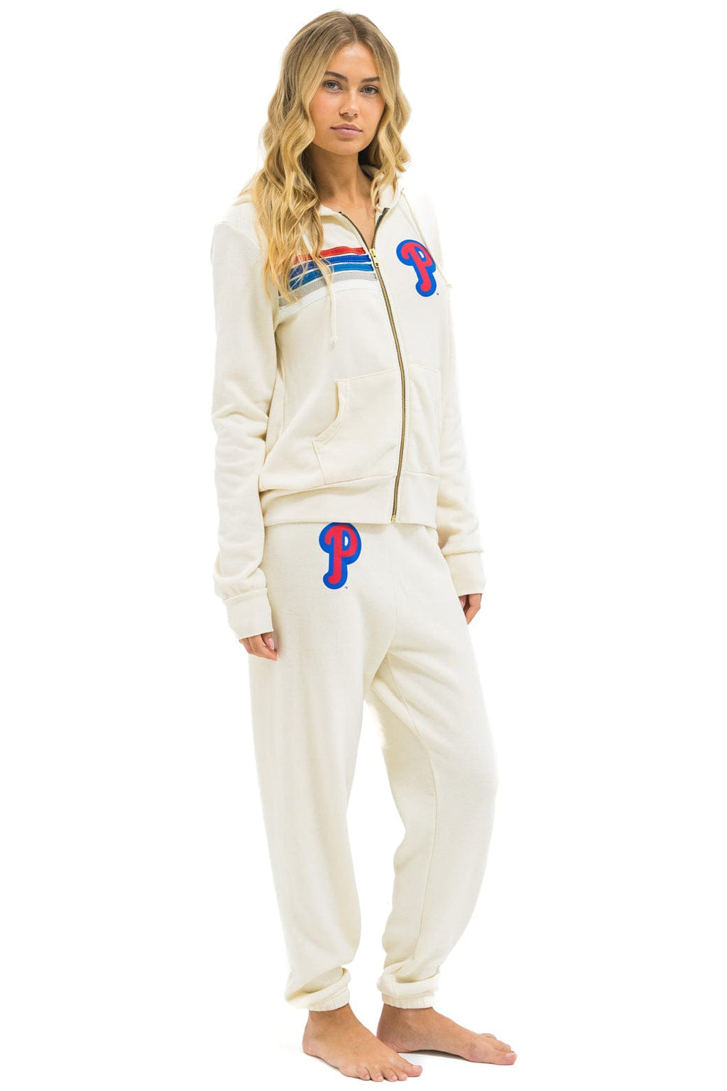 PHILLIES 5 STRIPE SWEATPANTS - VINTAGE WHITE // USA