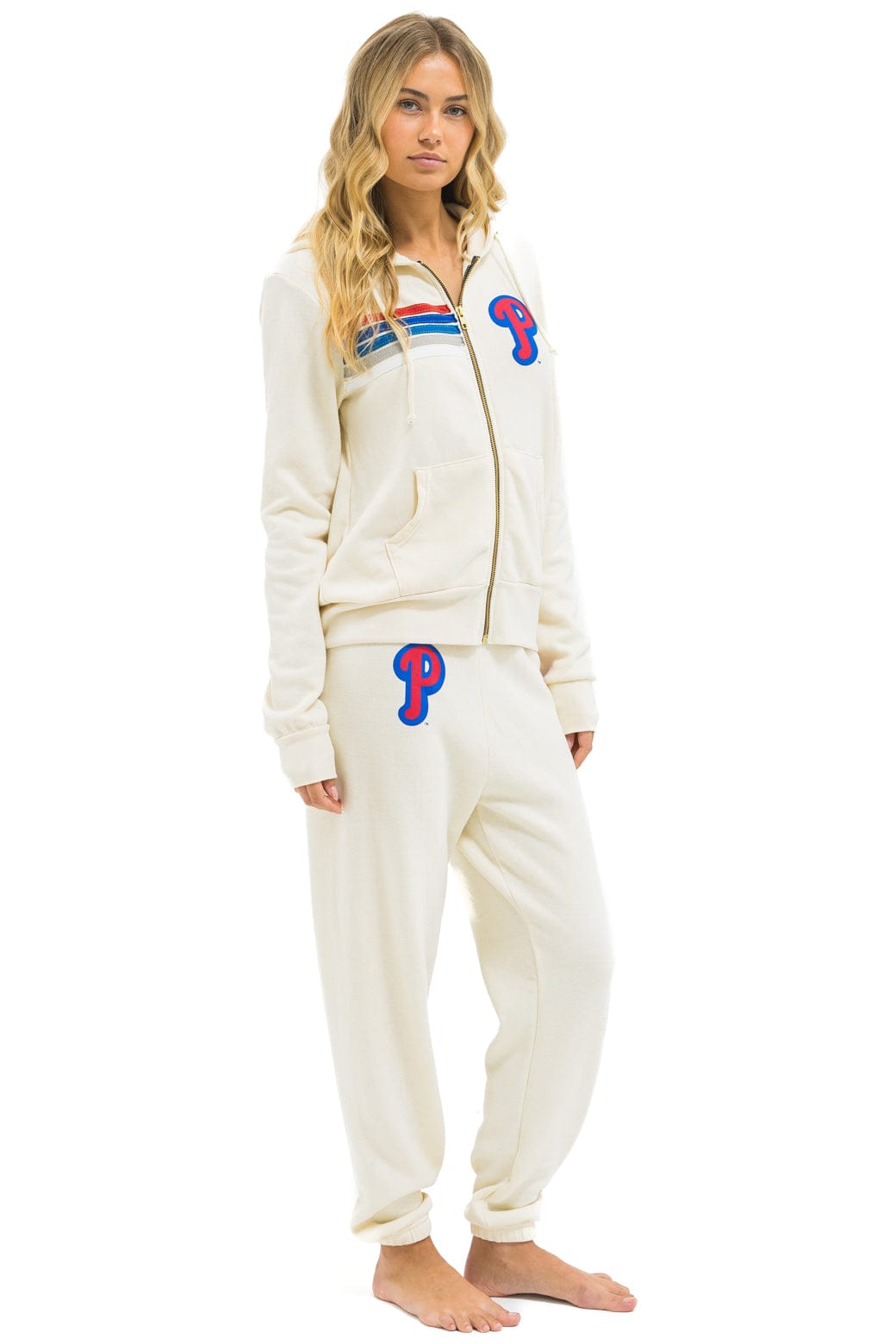 PHILLIES 5 STRIPE SWEATPANTS - VINTAGE WHITE // USA