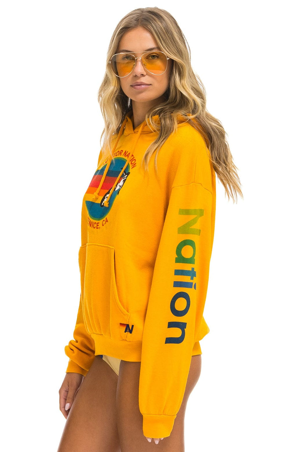 AVIATOR NATION RELAXED VENICE PULLOVER HOODIE - GOLD