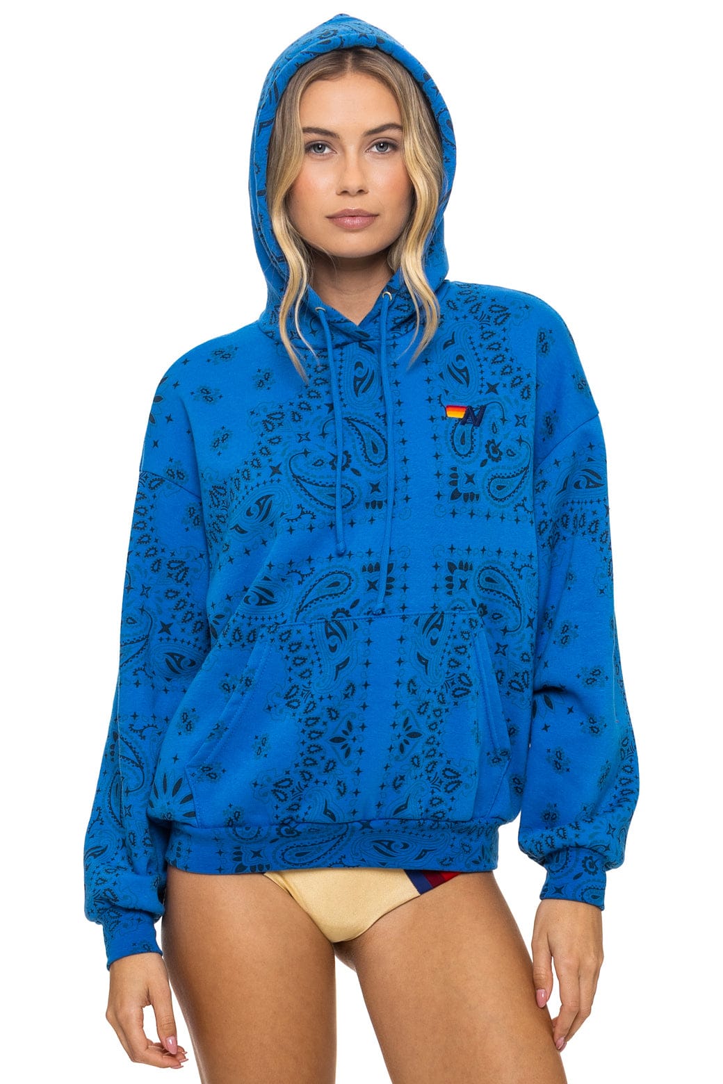 BANDANA RELAXED PULLOVER HOODIE - ADVENTURE BLUE