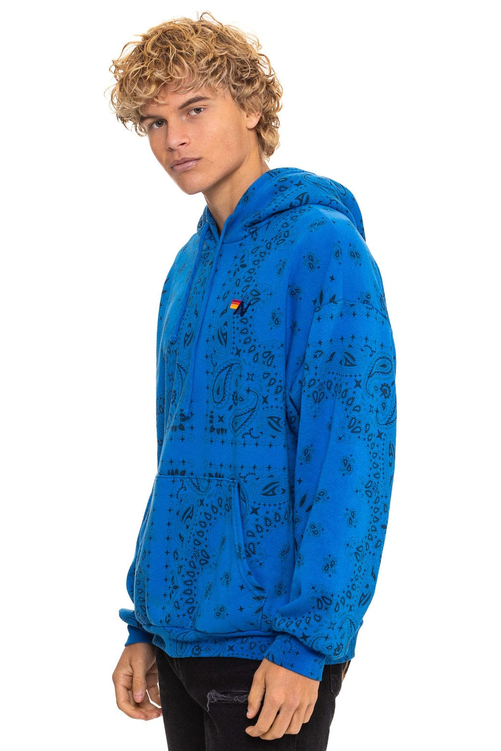 BANDANA RELAXED PULLOVER HOODIE - ADVENTURE BLUE