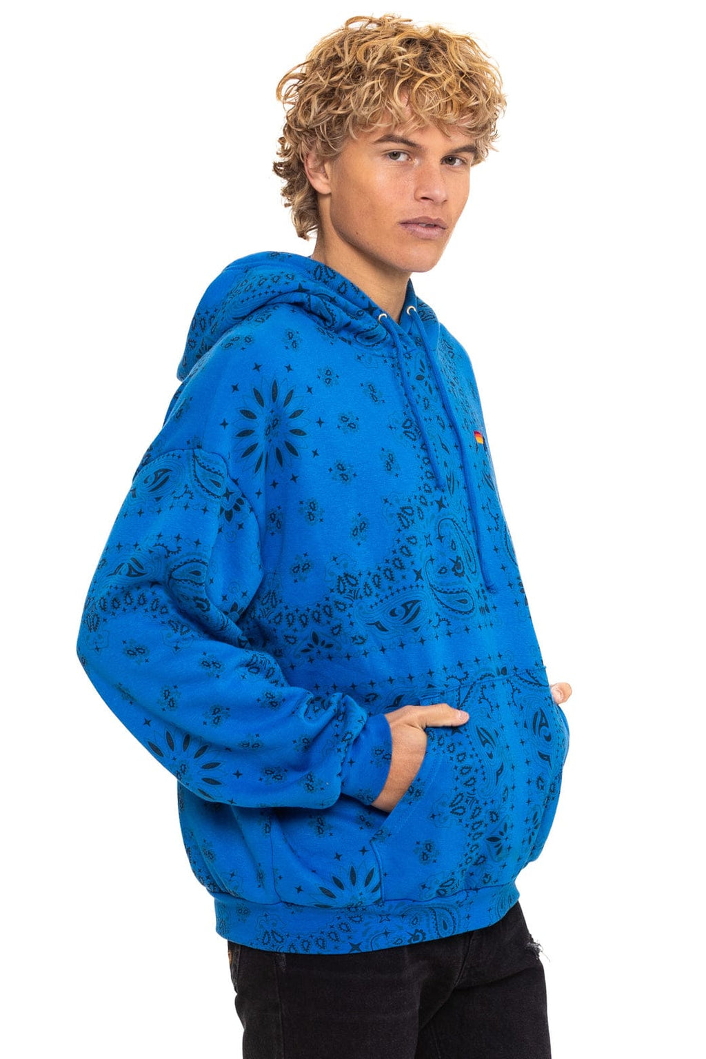 BANDANA RELAXED PULLOVER HOODIE - ADVENTURE BLUE
