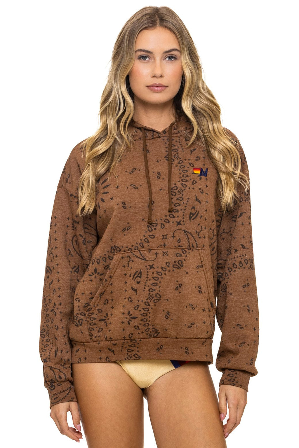 BANDANA  RELAXED PULLOVER HOODIE - CINNAMON