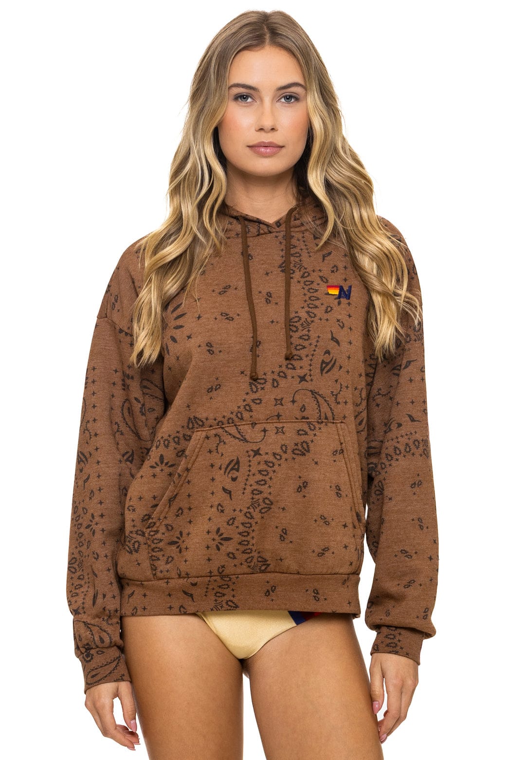 BANDANA  RELAXED PULLOVER HOODIE - CINNAMON
