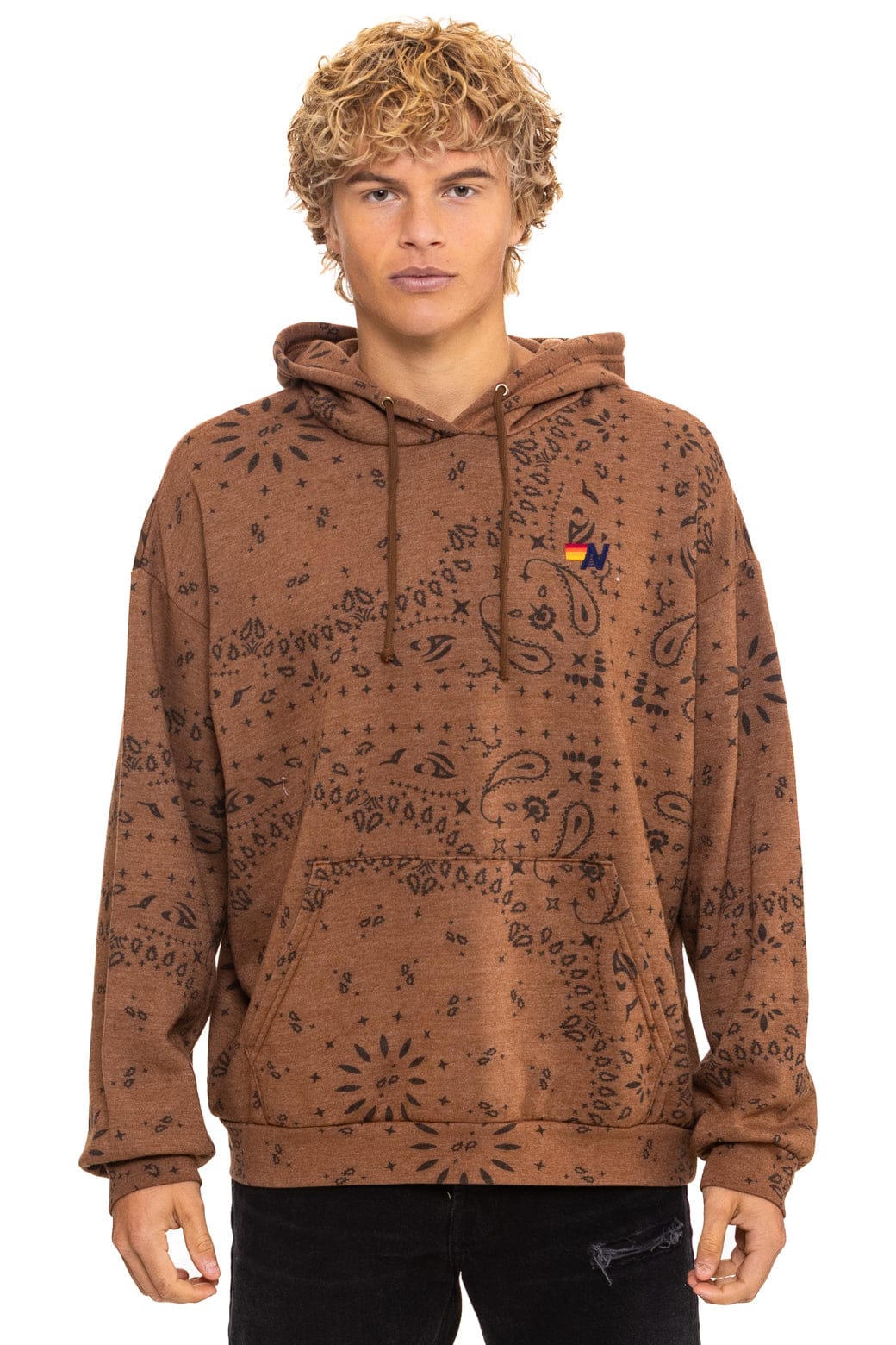 BANDANA  RELAXED PULLOVER HOODIE - CINNAMON