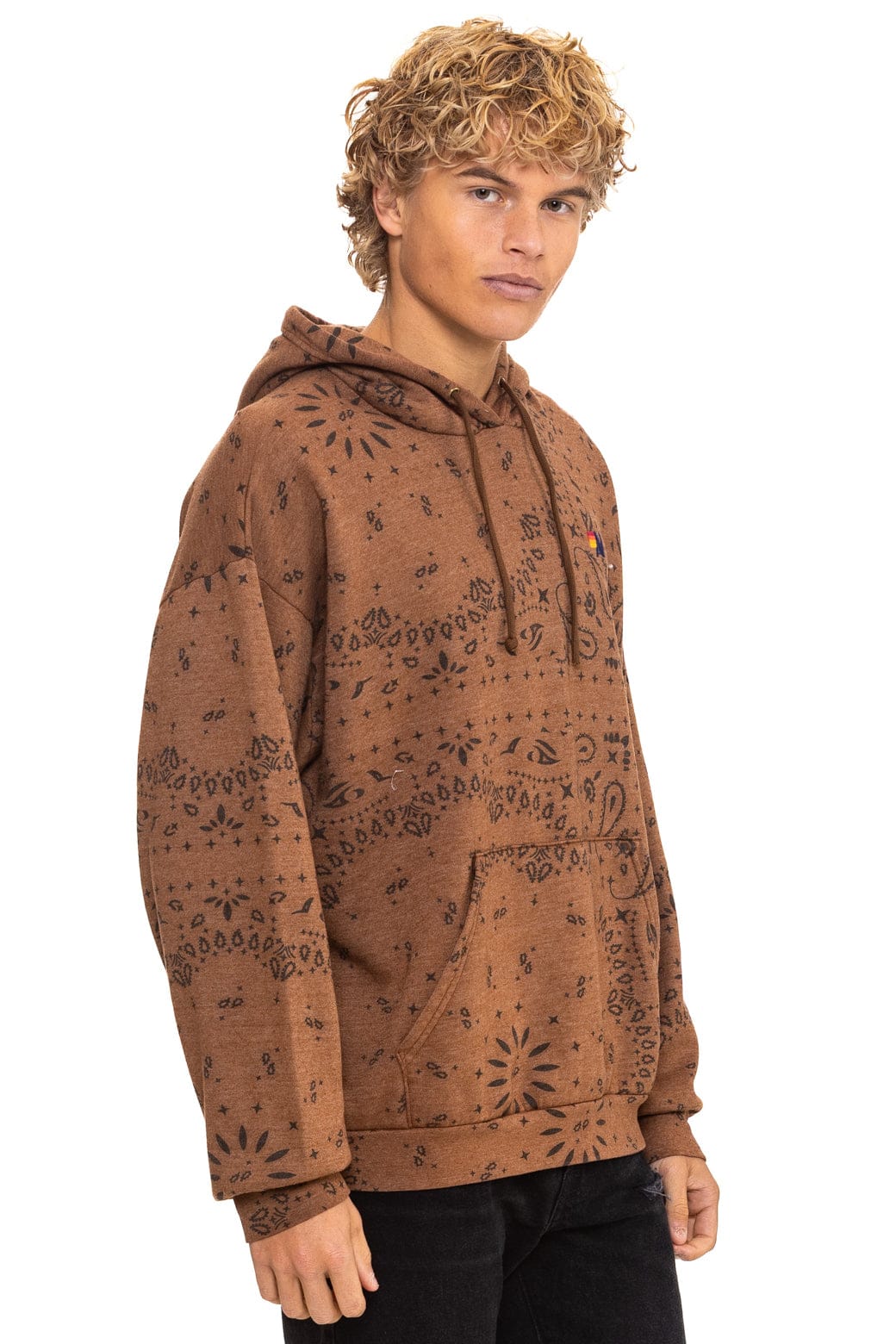 BANDANA  RELAXED PULLOVER HOODIE - CINNAMON