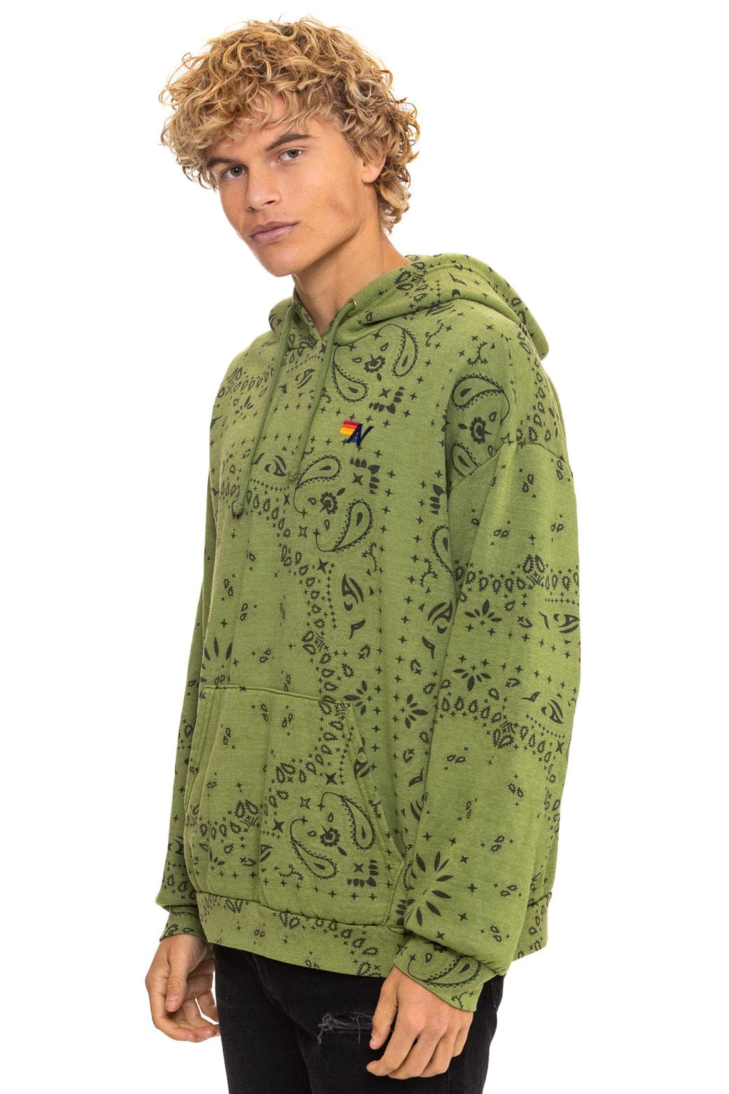 BANDANA RELAXED PULLOVER HOODIE - JUNGLE GREEN