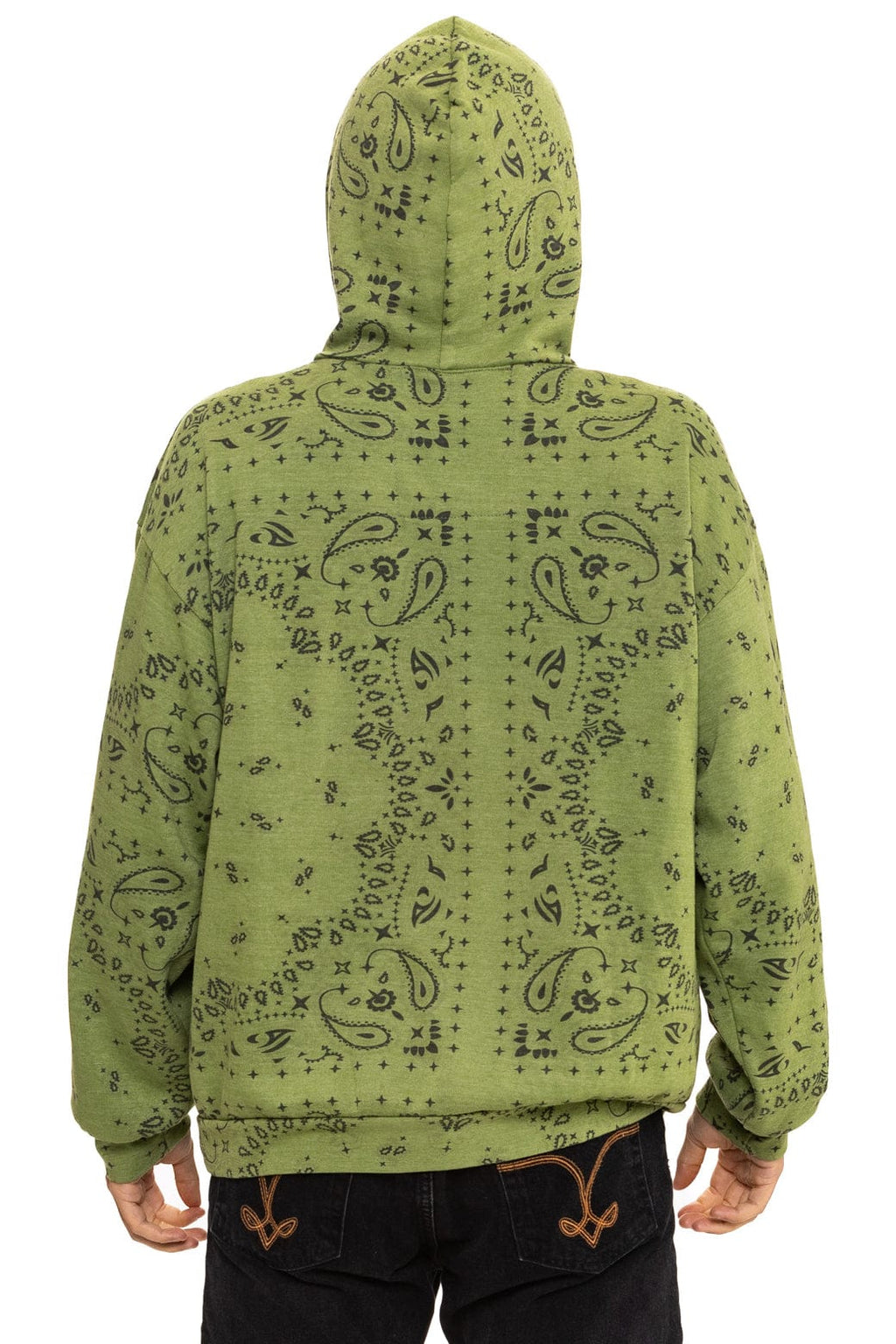BANDANA RELAXED PULLOVER HOODIE - JUNGLE GREEN