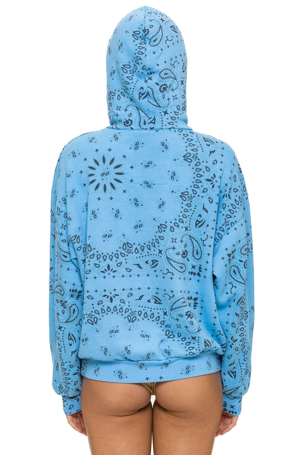 BANDANA RELAXED PULLOVER HOODIE - SKY