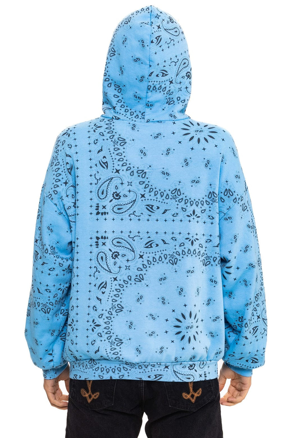BANDANA RELAXED PULLOVER HOODIE - SKY