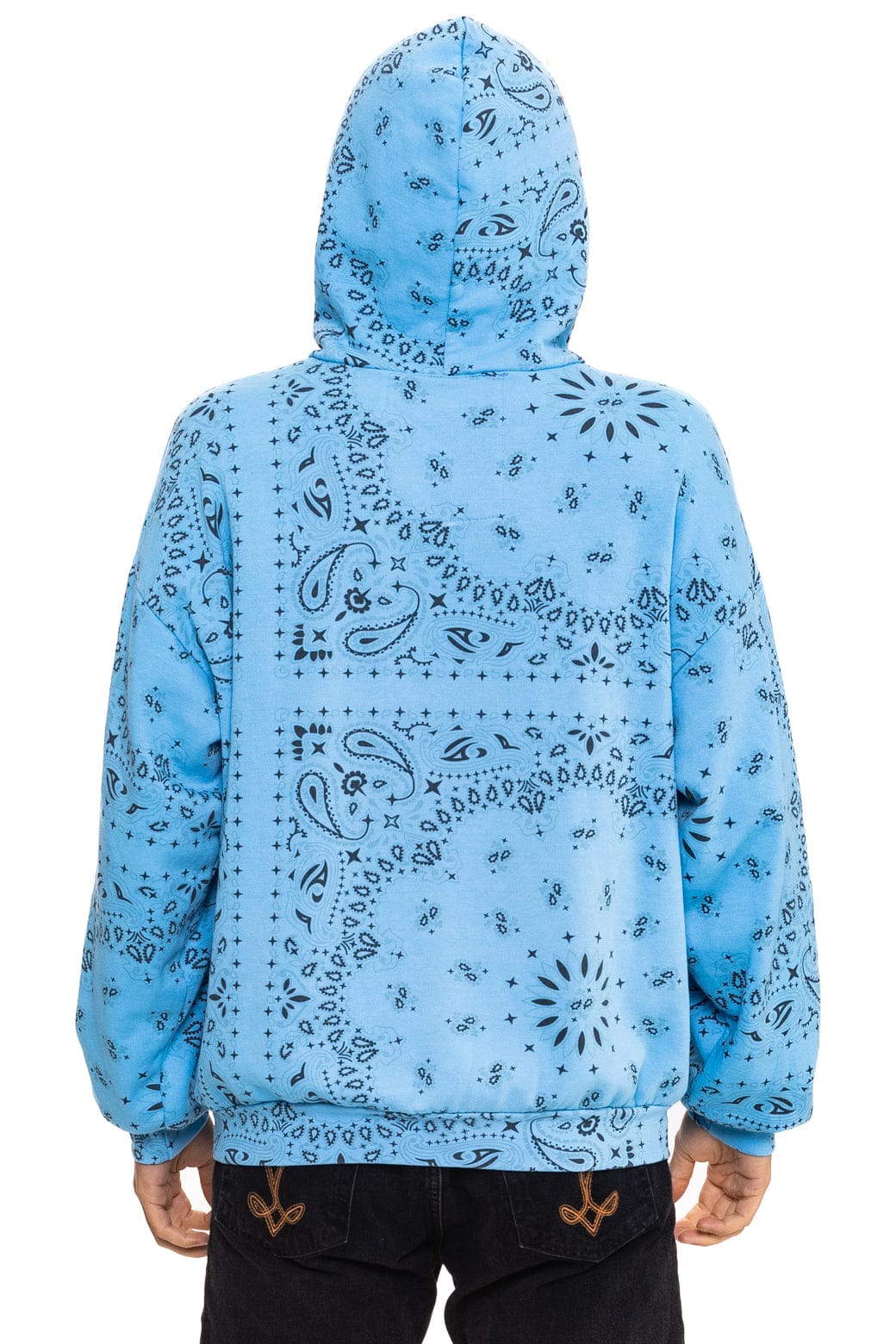 BANDANA RELAXED PULLOVER HOODIE - SKY