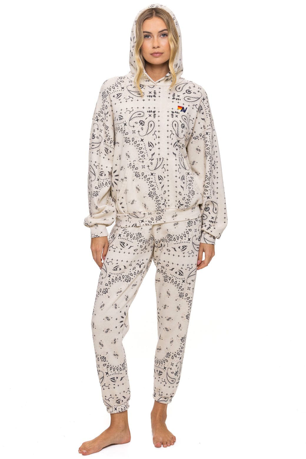 BANDANA RELAXED PULLOVER HOODIE - VINTAGE WHITE