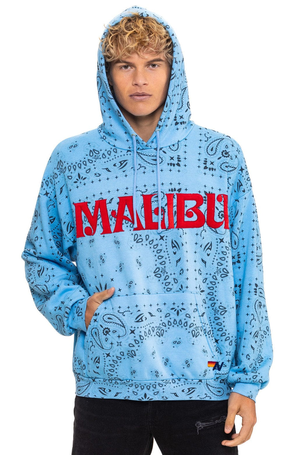 BANDANA MALIBU RELAXED PULLOVER HOODIE - SKY