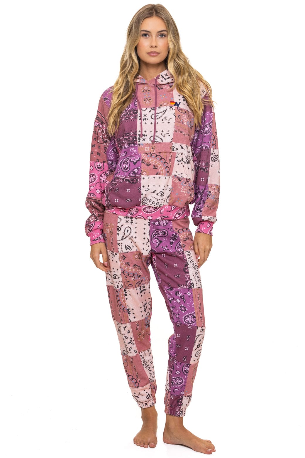 BANDANA QUILTED SWEATPANTS - PINK