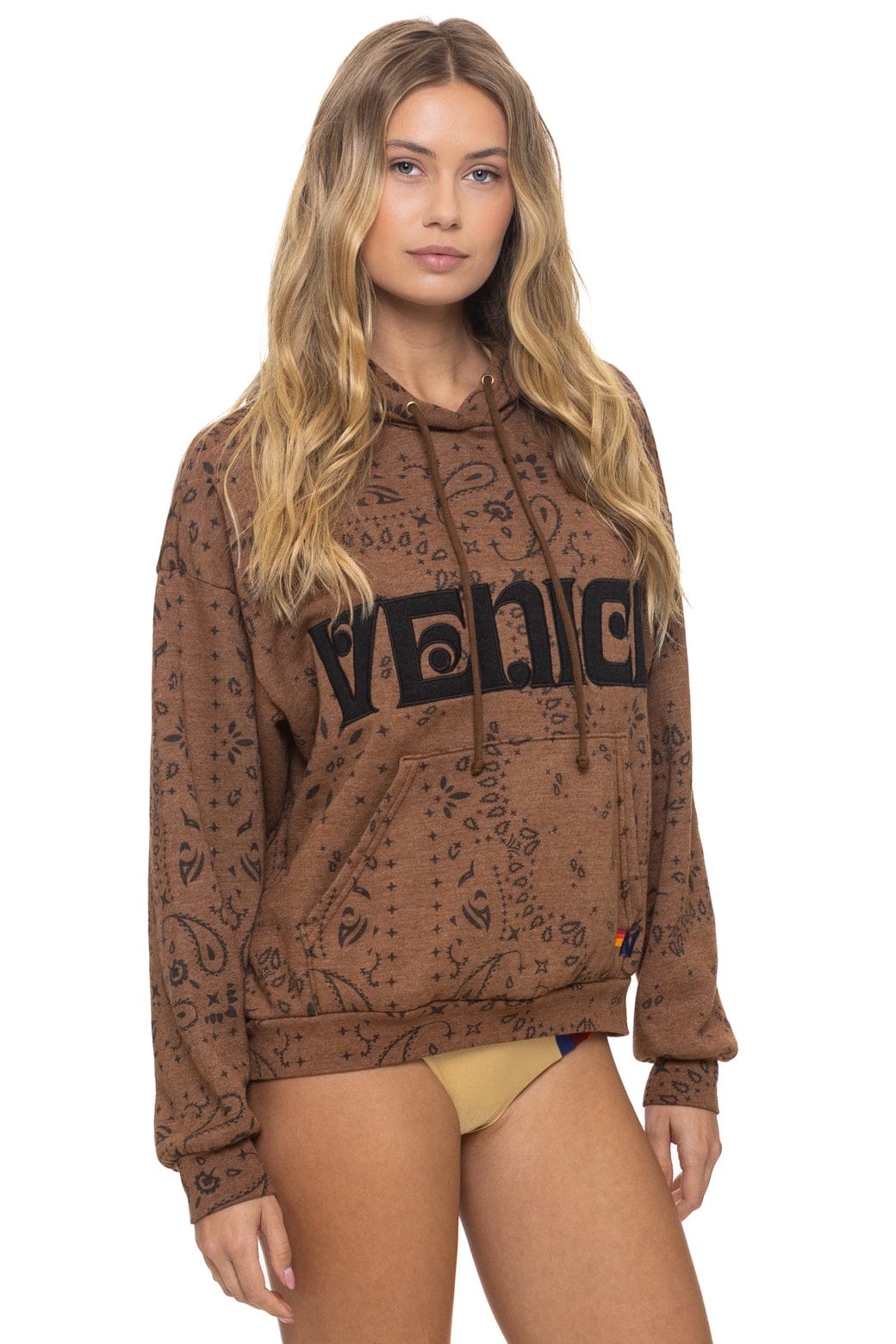 BANDANA VENICE RELAXED PULLOVER HOODIE - CINNAMON