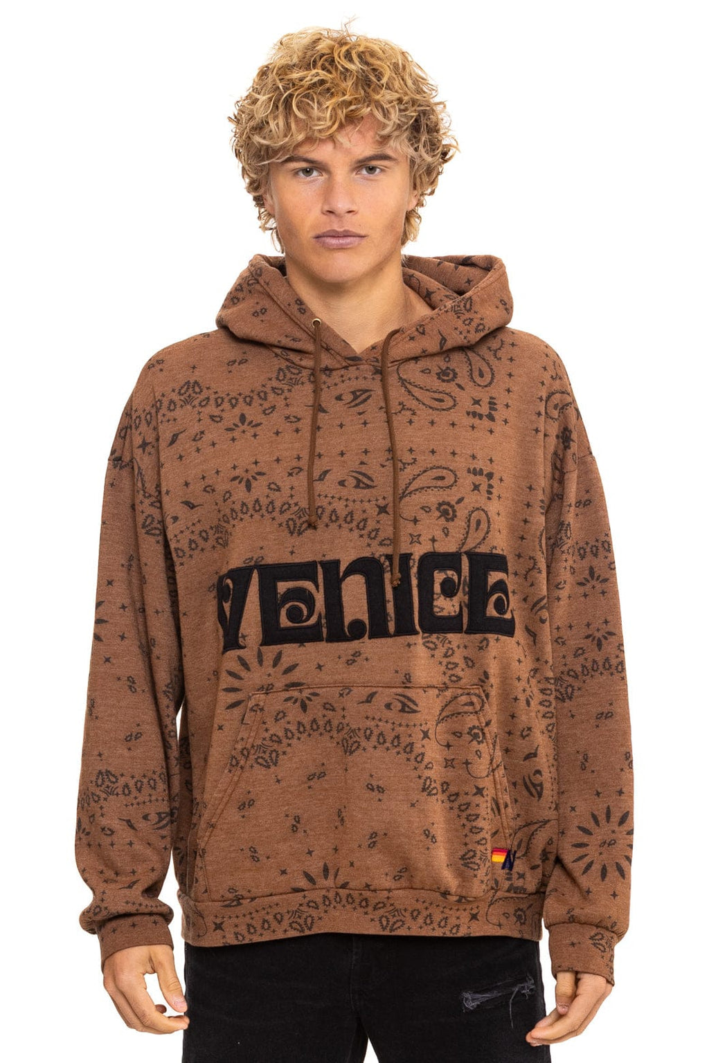 BANDANA VENICE RELAXED PULLOVER HOODIE - CINNAMON