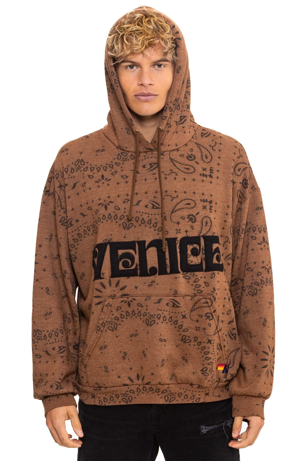 BANDANA VENICE RELAXED PULLOVER HOODIE - CINNAMON
