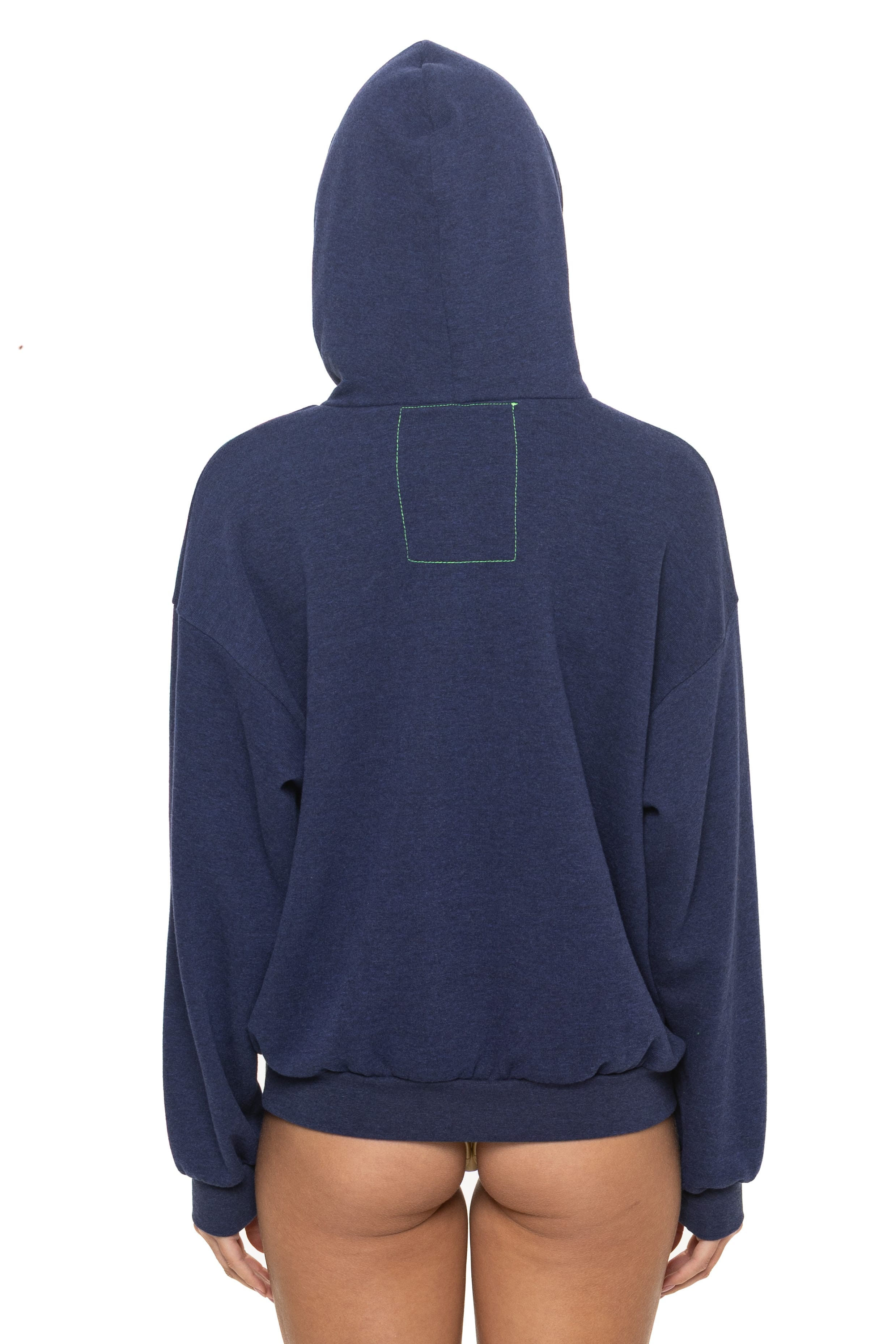 BOLT STITCH RELAXED PULLOVER HOODIE - NAVY // WHITE