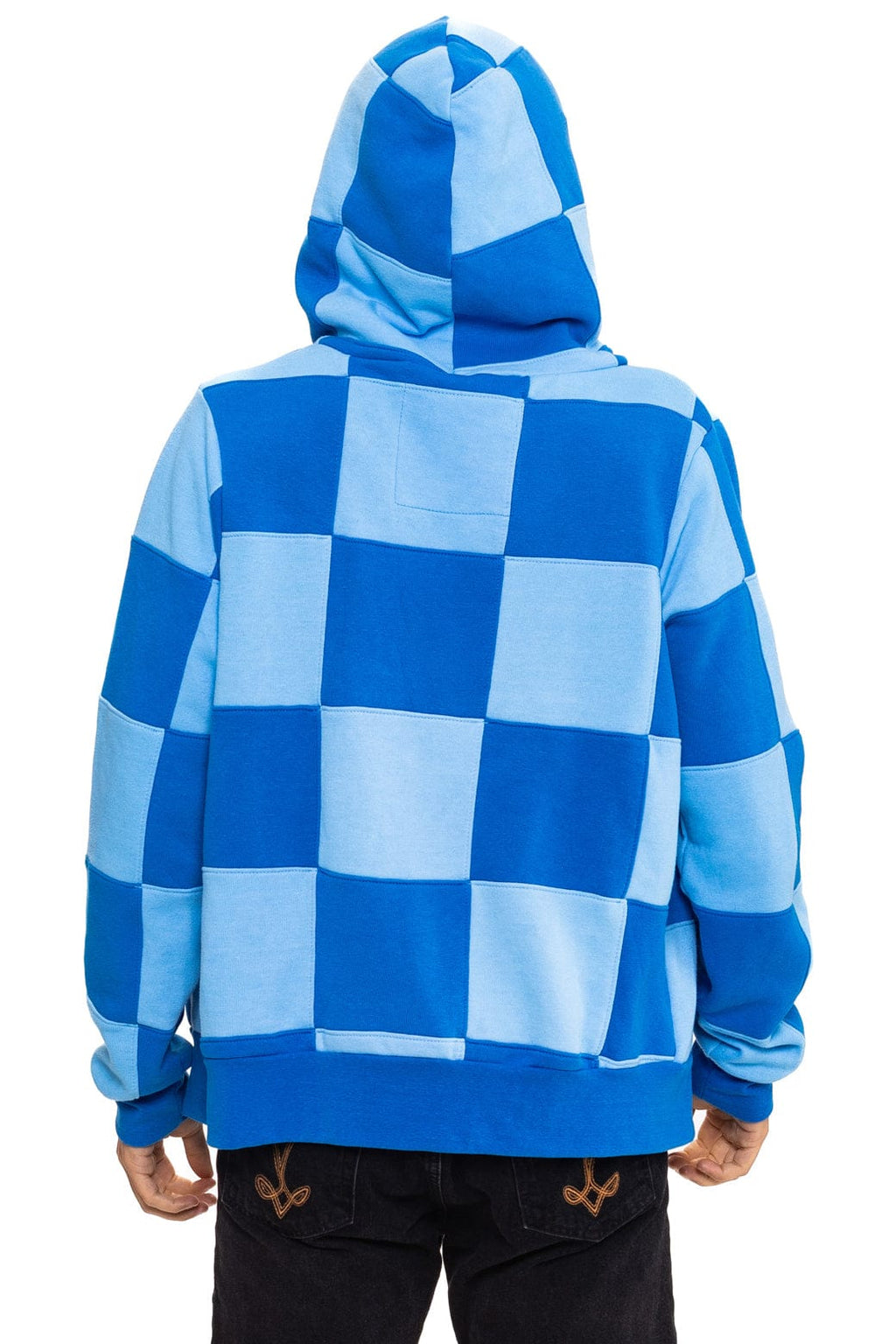 CHECK QUILT ZIP HOODIE - SKY // ADVENTURE BLUE