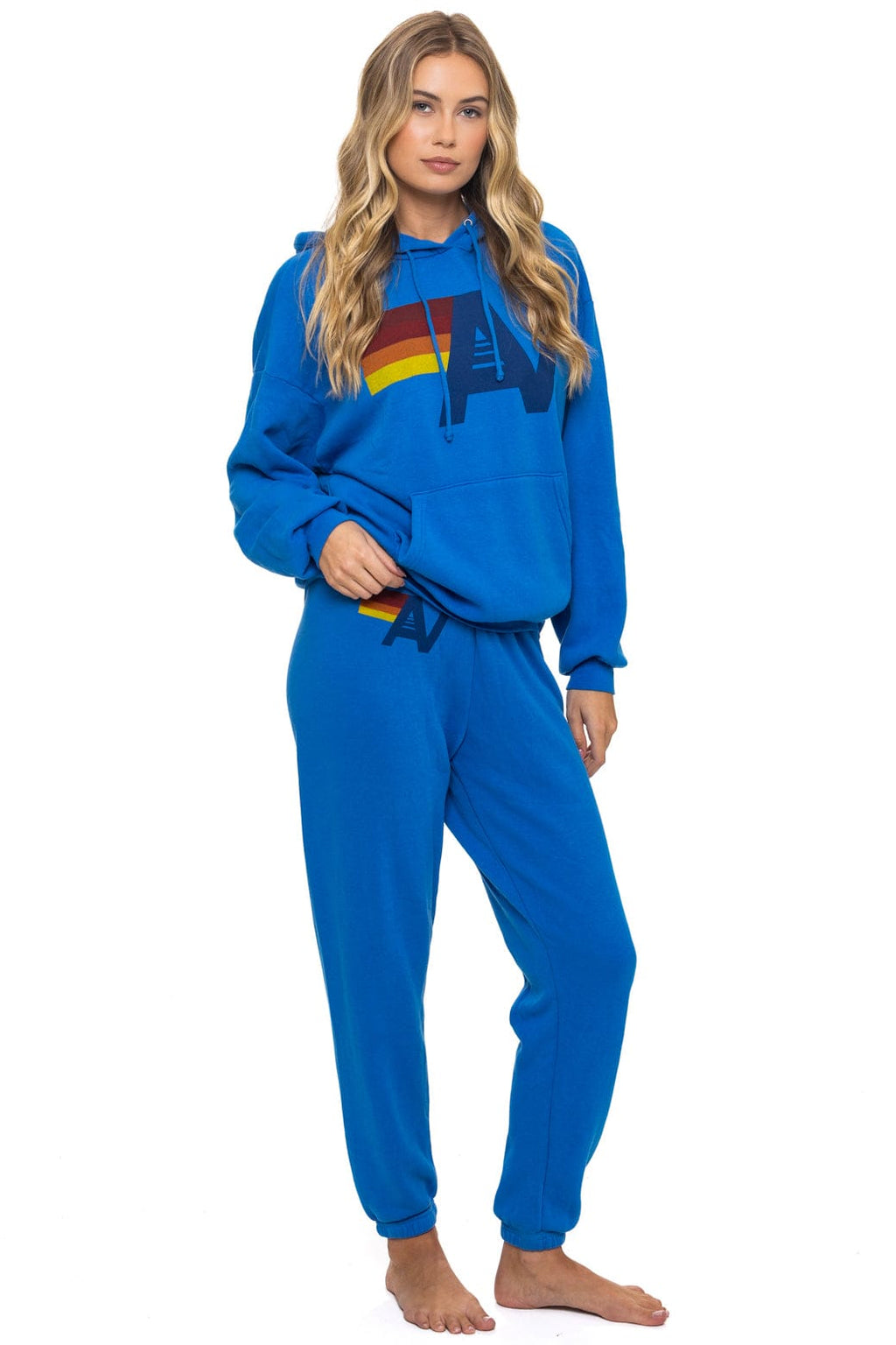 LOGO PULLOVER RELAXED HOODIE - ADVENTURE BLUE
