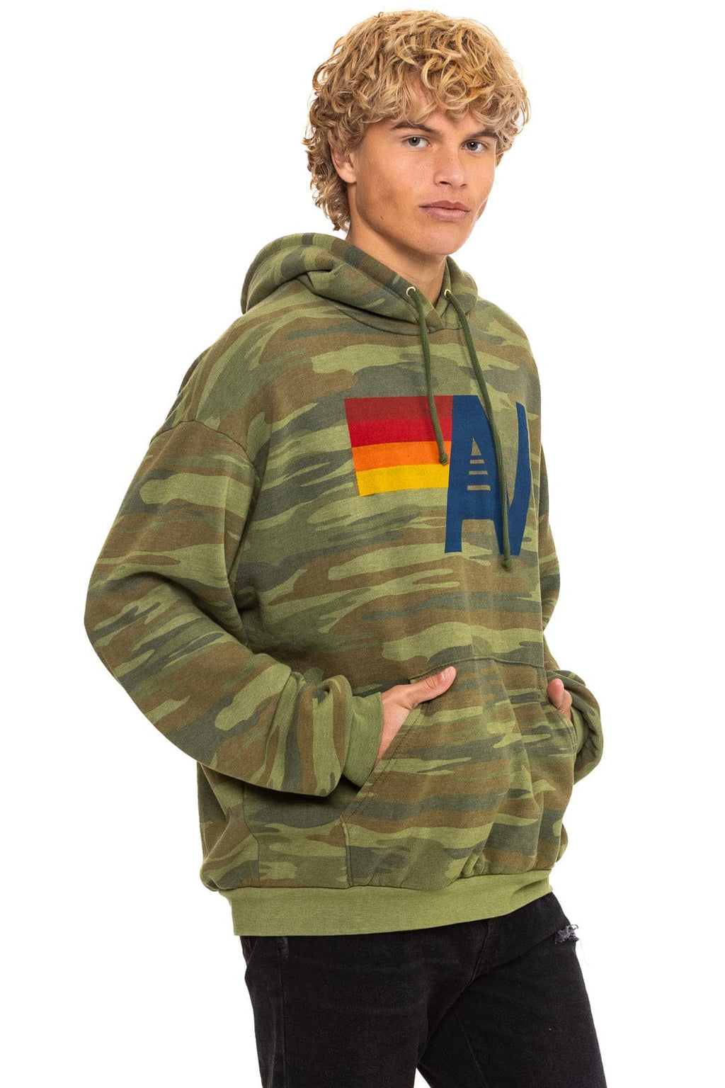 LOGO PULLOVER RELAXED HOODIE - CAMO