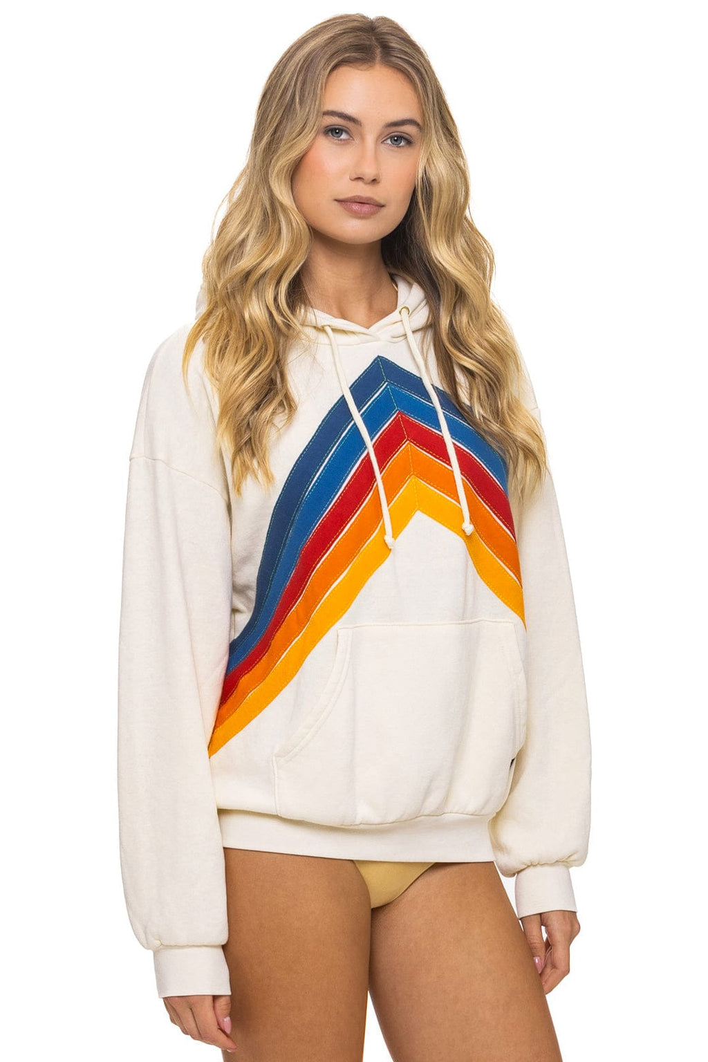 MOUNTAIN STITCH CHEVRON PULLOVER HOODIE RELAXED - VINTAGE WHITE