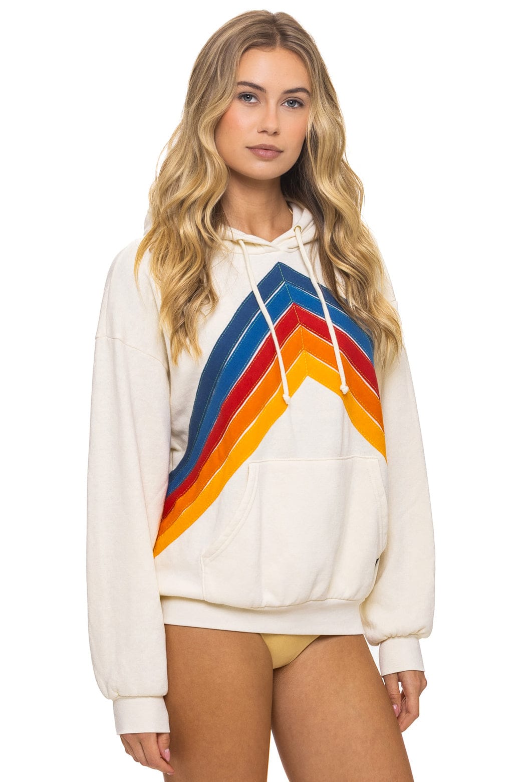 MOUNTAIN STITCH CHEVRON PULLOVER HOODIE RELAXED - VINTAGE WHITE