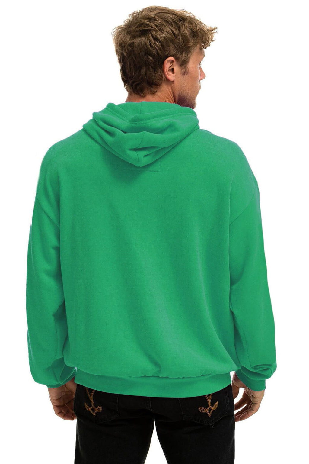 5 STRIPE RELAXED PULLOVER HOODIE - KELLY GREEN