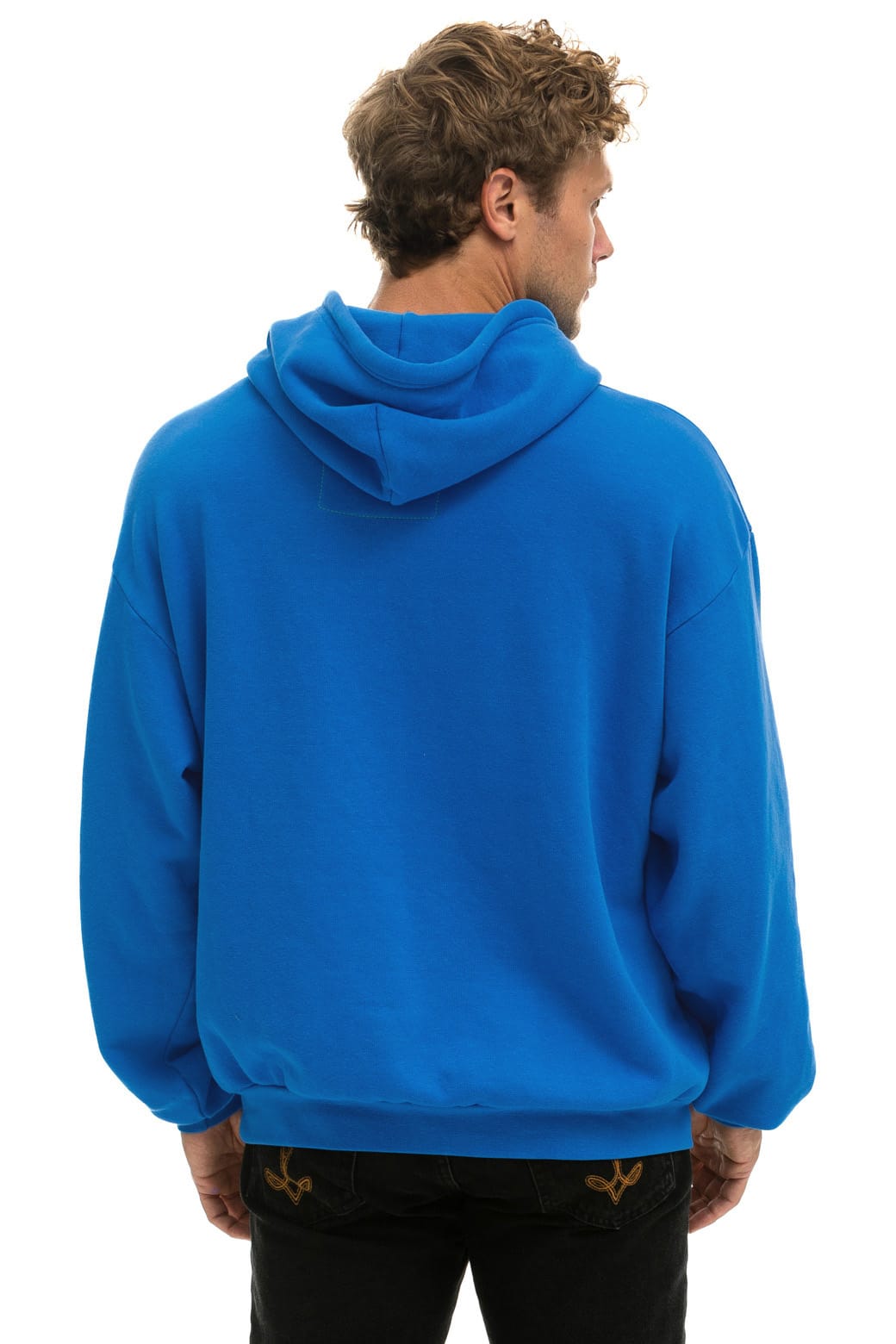 5 STRIPE RELAXED PULLOVER HOODIE - OCEAN